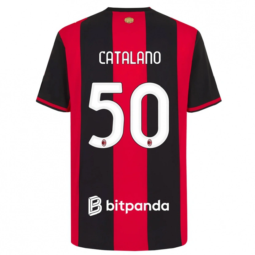 Danxen Pánské Alessio Catalano #50 Červená Černá Bílá Domů Hráčské Dresy 2026/27 Dres