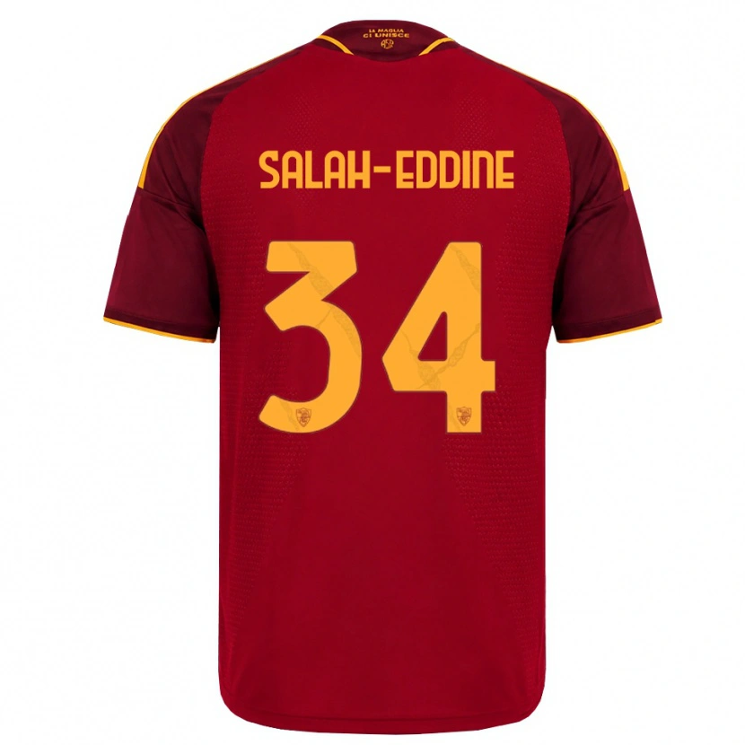 Danxen Pánské Anass Salah-Eddine #34 Červená Zlatá Žlutá Domů Hráčské Dresy 2026/27 Dres