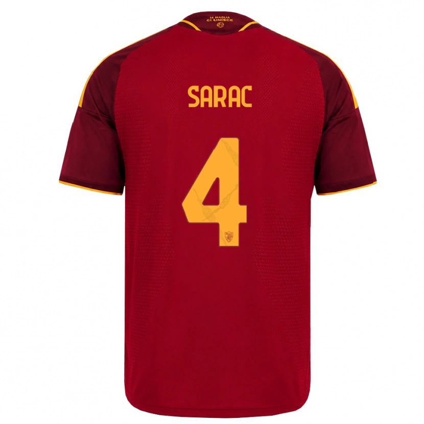 Danxen Pánské Pavle Sarac #4 Červená Zlatá Žlutá Domů Hráčské Dresy 2026/27 Dres