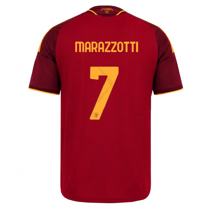 Danxen Pánské Fabrizio Marazzotti #7 Červená Zlatá Žlutá Domů Hráčské Dresy 2026/27 Dres