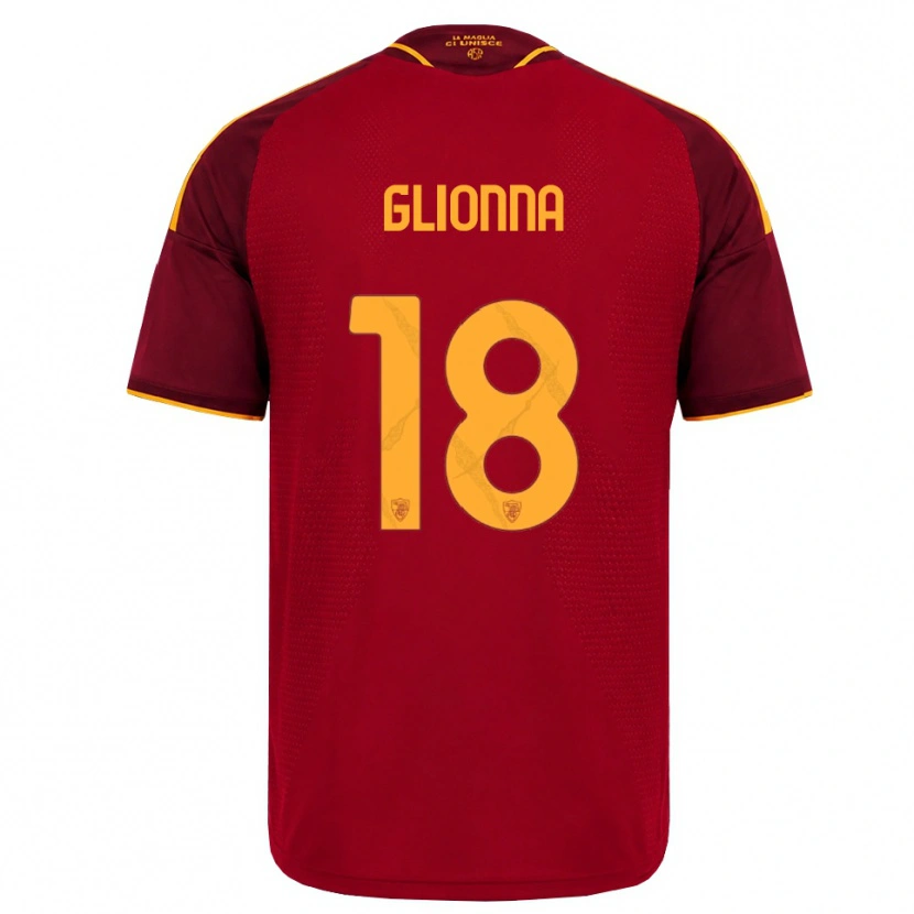 Danxen Pánské Benedetta Glionna #18 Červená Zlatá Žlutá Domů Hráčské Dresy 2026/27 Dres