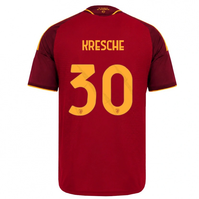 Danxen Pánské Isabella Kresche #30 Červená Zlatá Žlutá Domů Hráčské Dresy 2026/27 Dres
