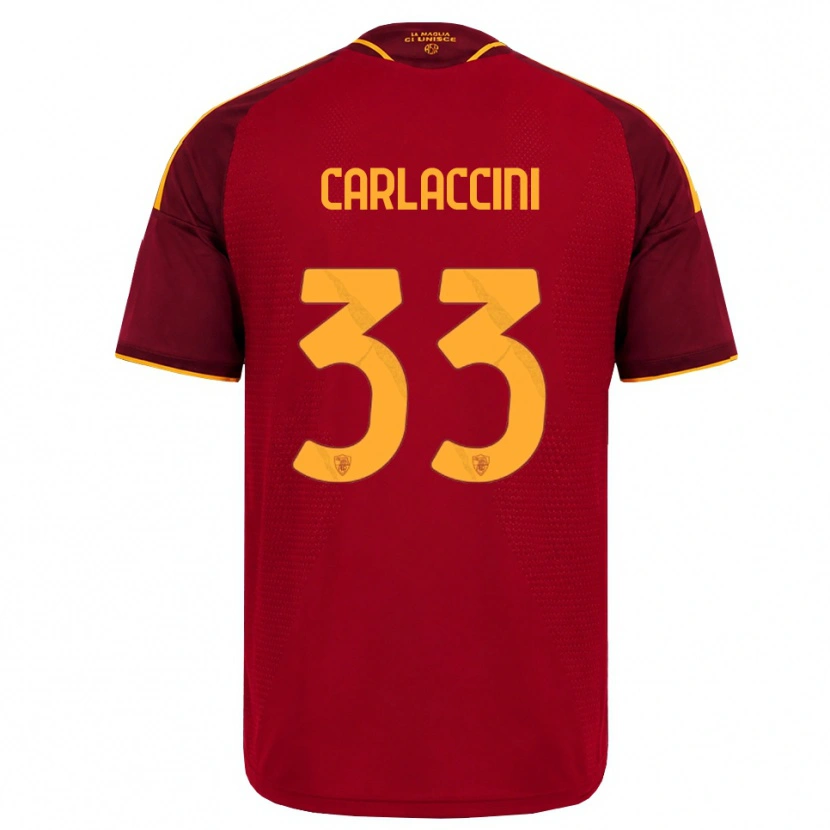 Danxen Pánské Samuele Carlaccini #33 Červená Zlatá Žlutá Domů Hráčské Dresy 2026/27 Dres