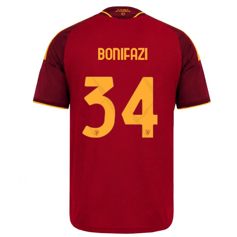 Danxen Pánské Giampaolo Bonifazi #34 Červená Zlatá Žlutá Domů Hráčské Dresy 2026/27 Dres