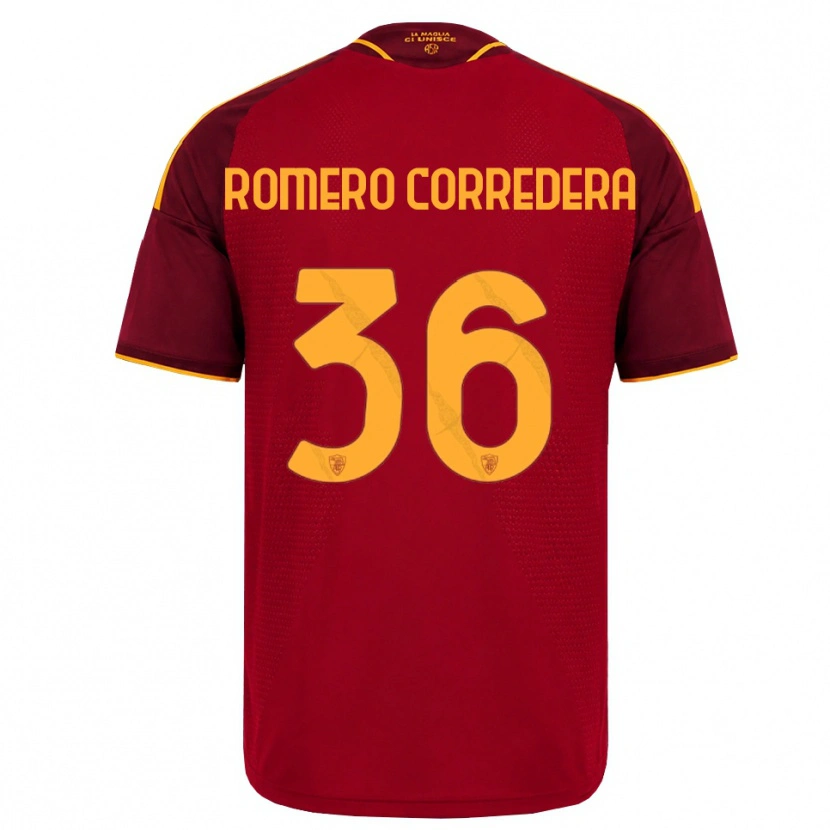 Danxen Pánské Miguel Romero Corredera #36 Červená Zlatá Žlutá Domů Hráčské Dresy 2026/27 Dres