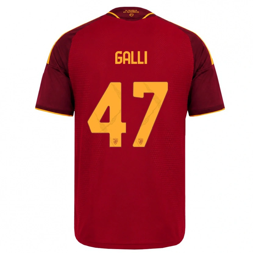 Danxen Pánské Giulia Galli #47 Červená Zlatá Žlutá Domů Hráčské Dresy 2026/27 Dres