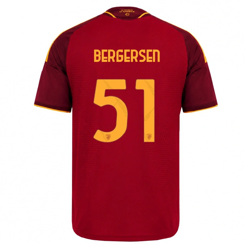Danxen Pánské Mina Bergersen #51 Červená Zlatá Žlutá Domů Hráčské Dresy 2026/27 Dres