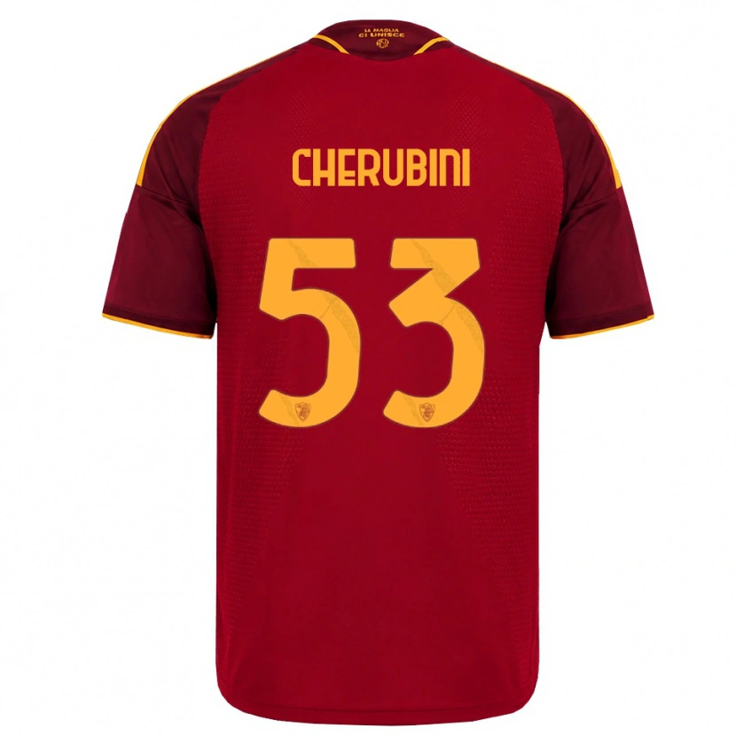 Danxen Pánské Martina Cherubini #53 Červená Zlatá Žlutá Domů Hráčské Dresy 2026/27 Dres