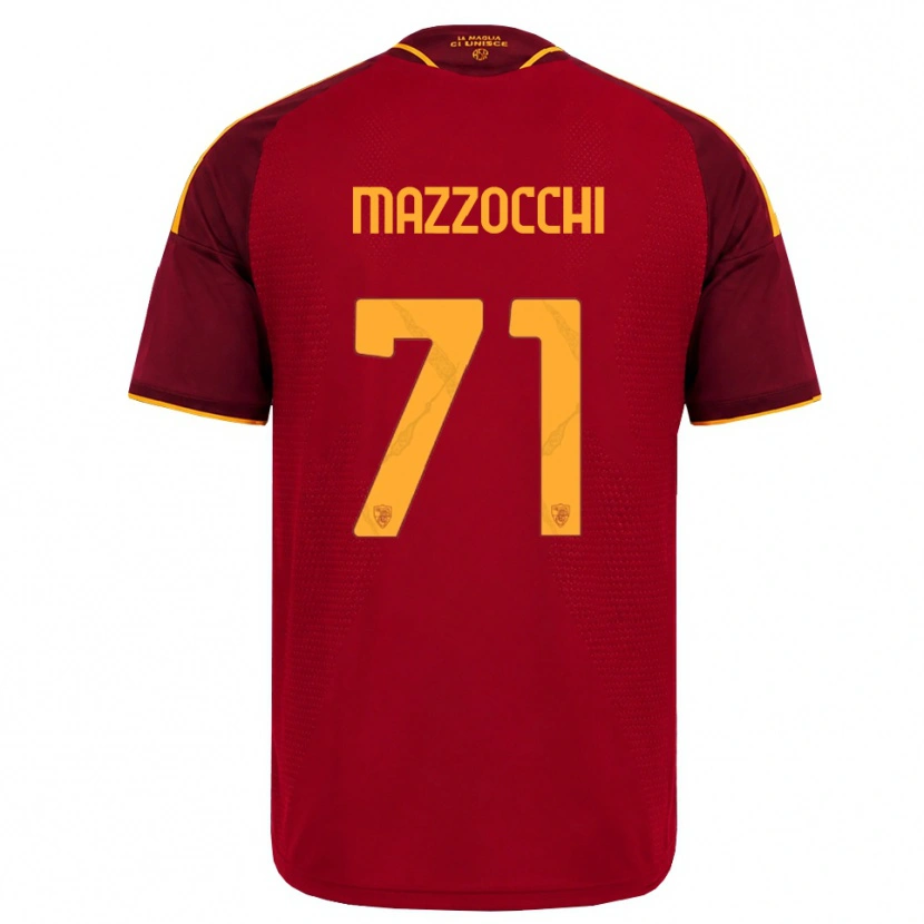 Danxen Pánské Giulia Mazzocchi #71 Červená Zlatá Žlutá Domů Hráčské Dresy 2026/27 Dres