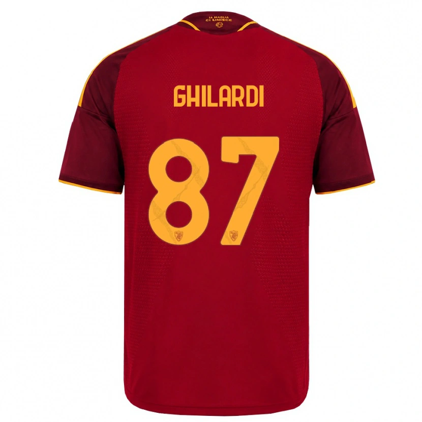Danxen Pánské Daniele Ghilardi #87 Červená Zlatá Žlutá Domů Hráčské Dresy 2026/27 Dres