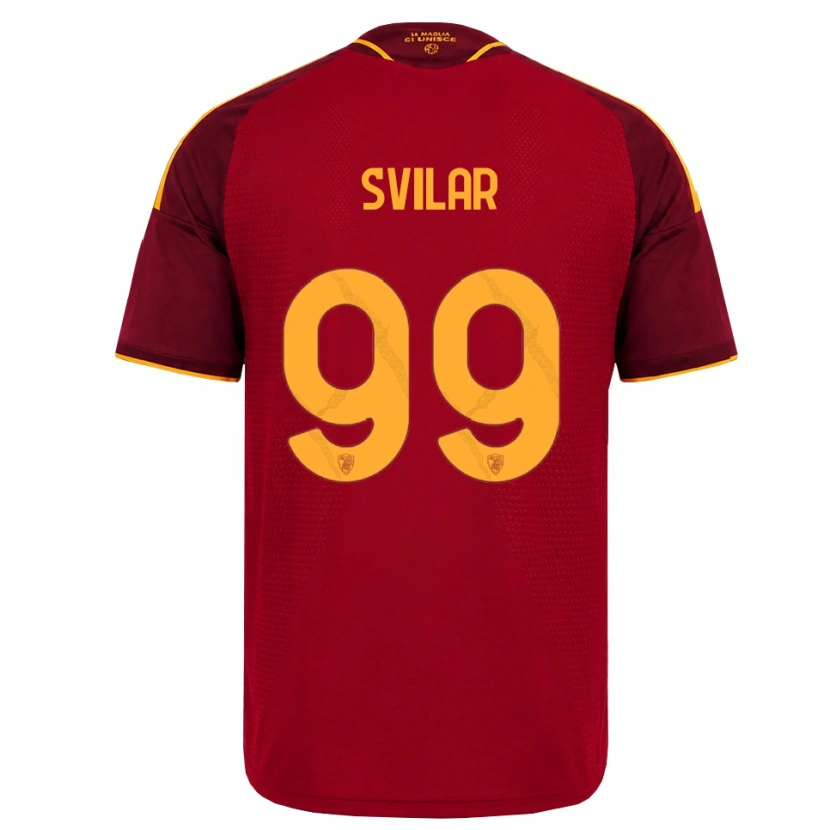 Danxen Pánské Mile Svilar #99 Červená Zlatá Žlutá Domů Hráčské Dresy 2026/27 Dres