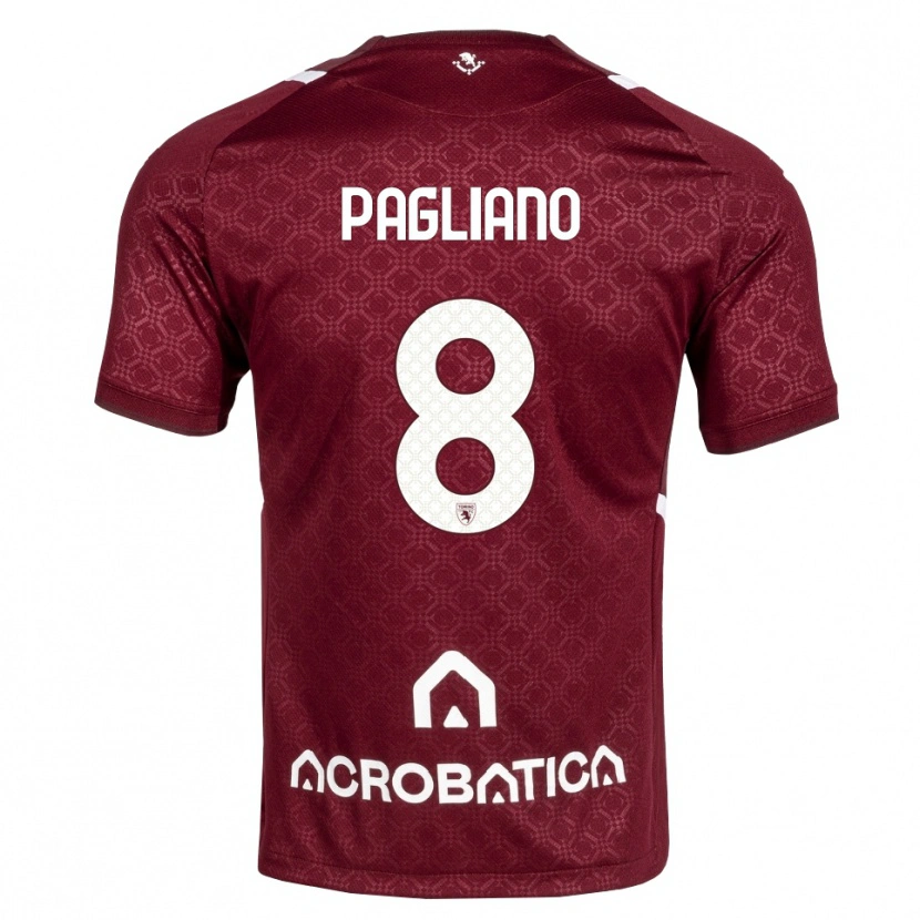 Danxen Pánské Nicolò Pagliano #8 Tmavě Červená Bílá Domů Hráčské Dresy 2026/27 Dres
