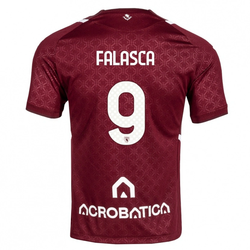 Danxen Pánské Gabriele Falasca #9 Tmavě Červená Bílá Domů Hráčské Dresy 2026/27 Dres