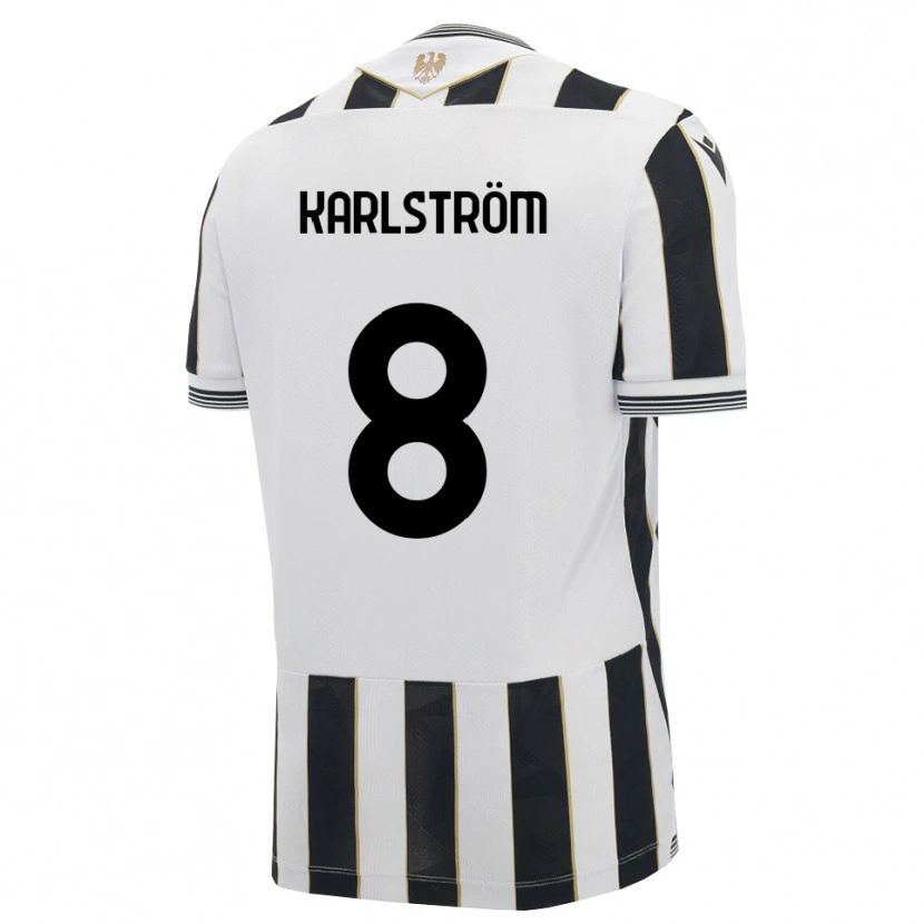 Danxen Pánské Jesper Karlström #8 Černá Bílá Růžová Domů Hráčské Dresy 2026/27 Dres