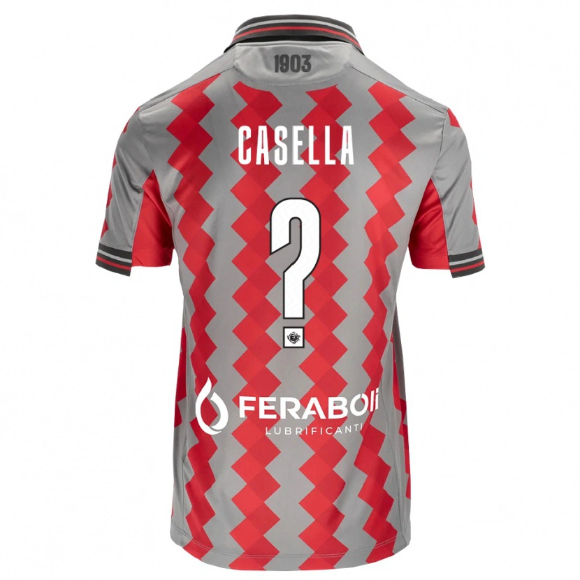 Danxen Pánské Mattia Casella #0 Šedá Červená Bílá Domů Hráčské Dresy 2026/27 Dres