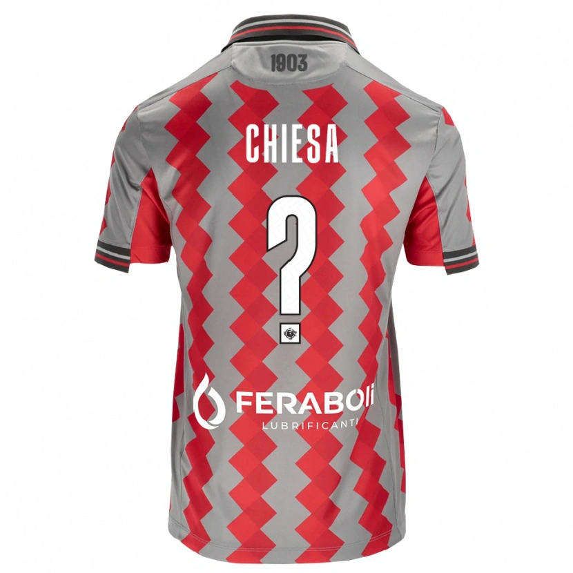 Danxen Pánské Samuele Chiesa #0 Šedá Červená Bílá Domů Hráčské Dresy 2026/27 Dres