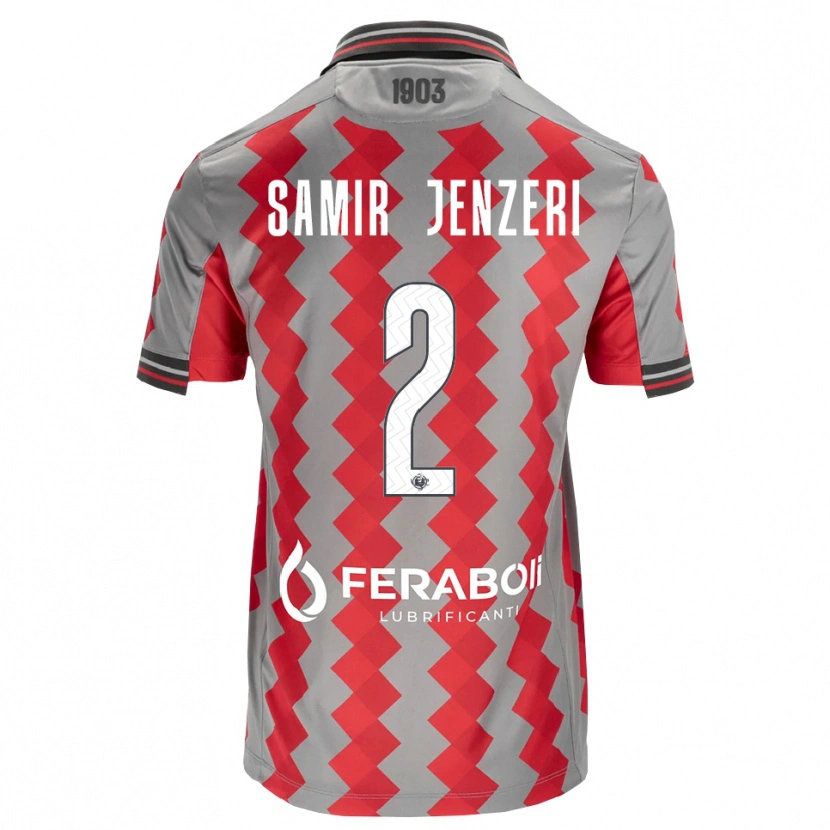 Danxen Pánské Gabriele Samir Jenzeri #2 Šedá Červená Bílá Domů Hráčské Dresy 2026/27 Dres