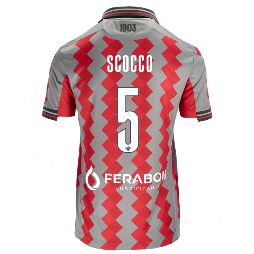 Danxen Pánské Lionel Scocco #5 Šedá Červená Bílá Domů Hráčské Dresy 2026/27 Dres