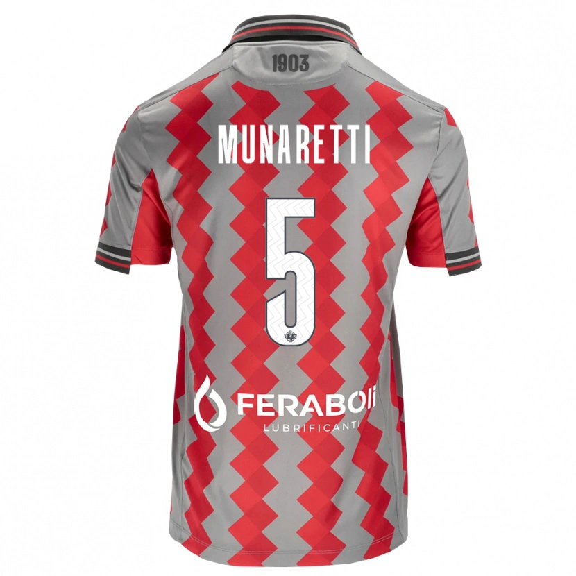 Danxen Pánské Luca Munaretti #5 Šedá Červená Bílá Domů Hráčské Dresy 2026/27 Dres