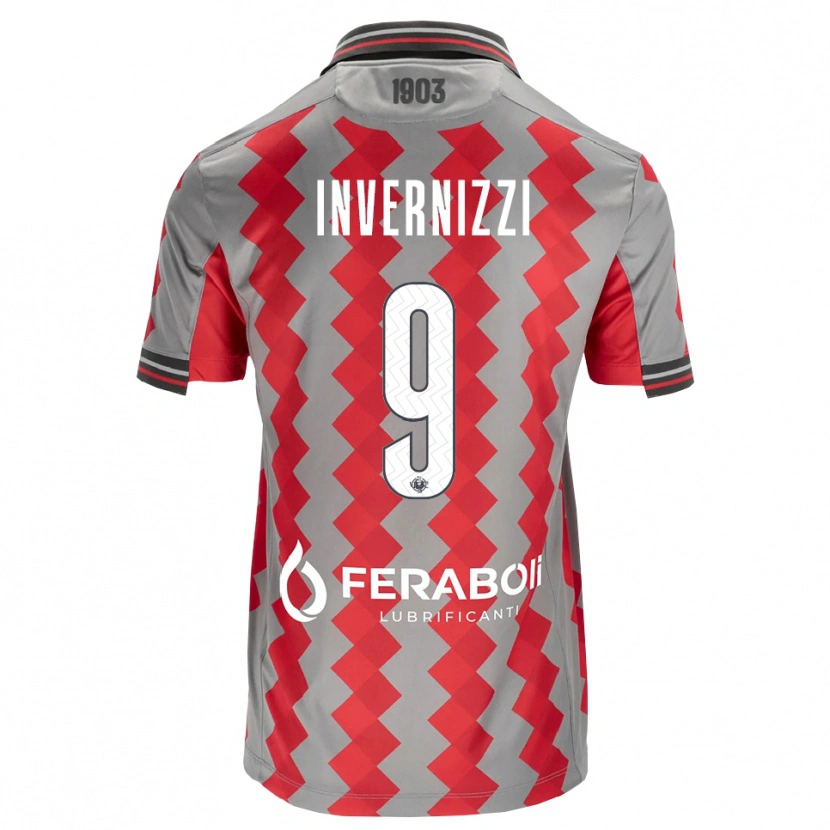 Danxen Pánské Leonardo Invernizzi #9 Šedá Červená Bílá Domů Hráčské Dresy 2026/27 Dres