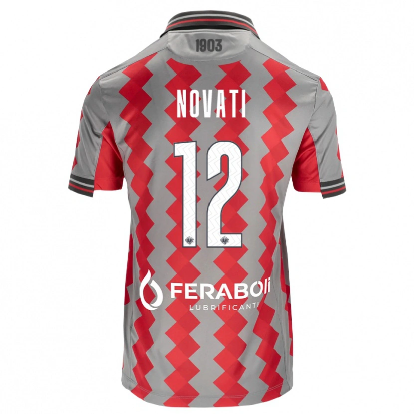 Danxen Pánské Lorenzo Novati #12 Šedá Červená Bílá Domů Hráčské Dresy 2026/27 Dres