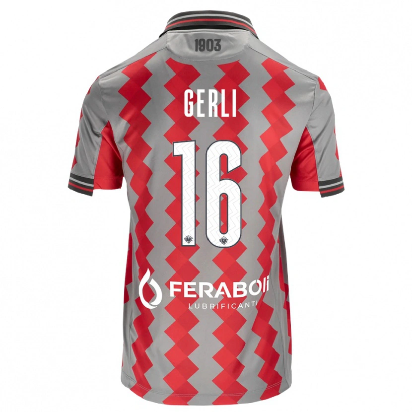 Danxen Pánské Fabio Gerli #16 Šedá Červená Bílá Domů Hráčské Dresy 2026/27 Dres
