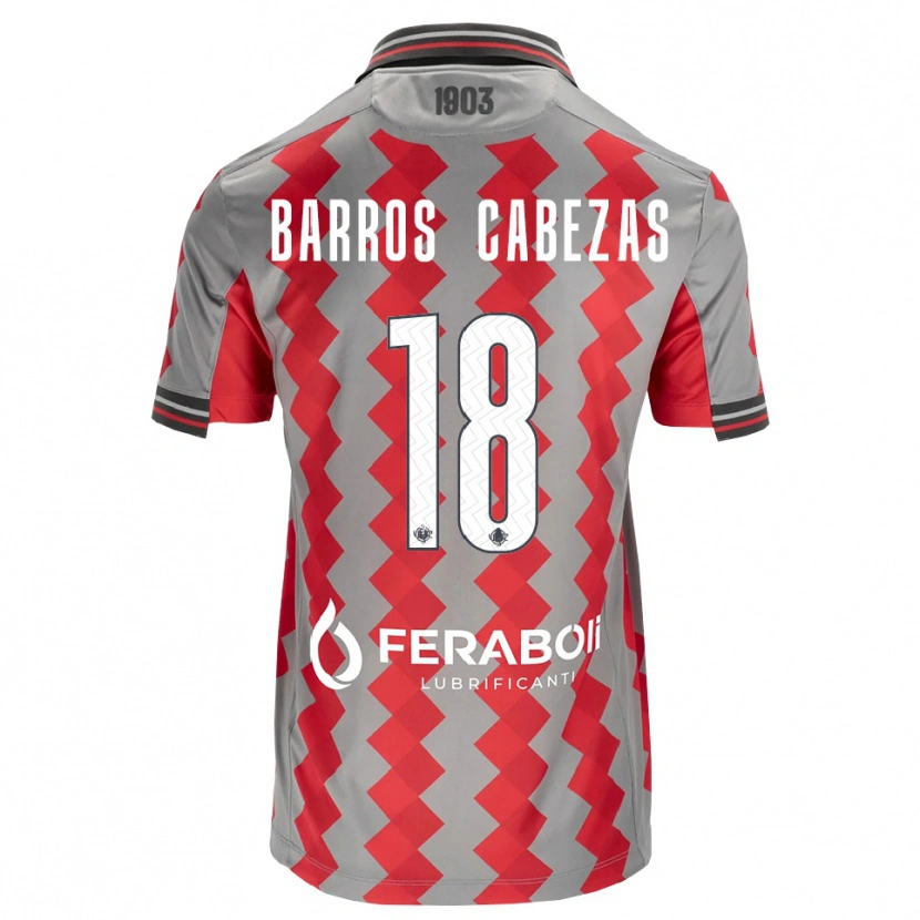 Danxen Pánské Ronie Barros Cabezas #18 Šedá Červená Bílá Domů Hráčské Dresy 2026/27 Dres