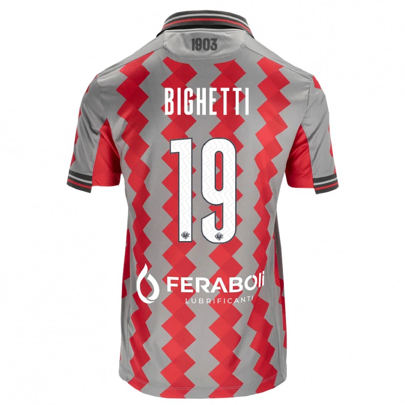 Danxen Pánské Paolo Bighetti #19 Šedá Červená Bílá Domů Hráčské Dresy 2026/27 Dres