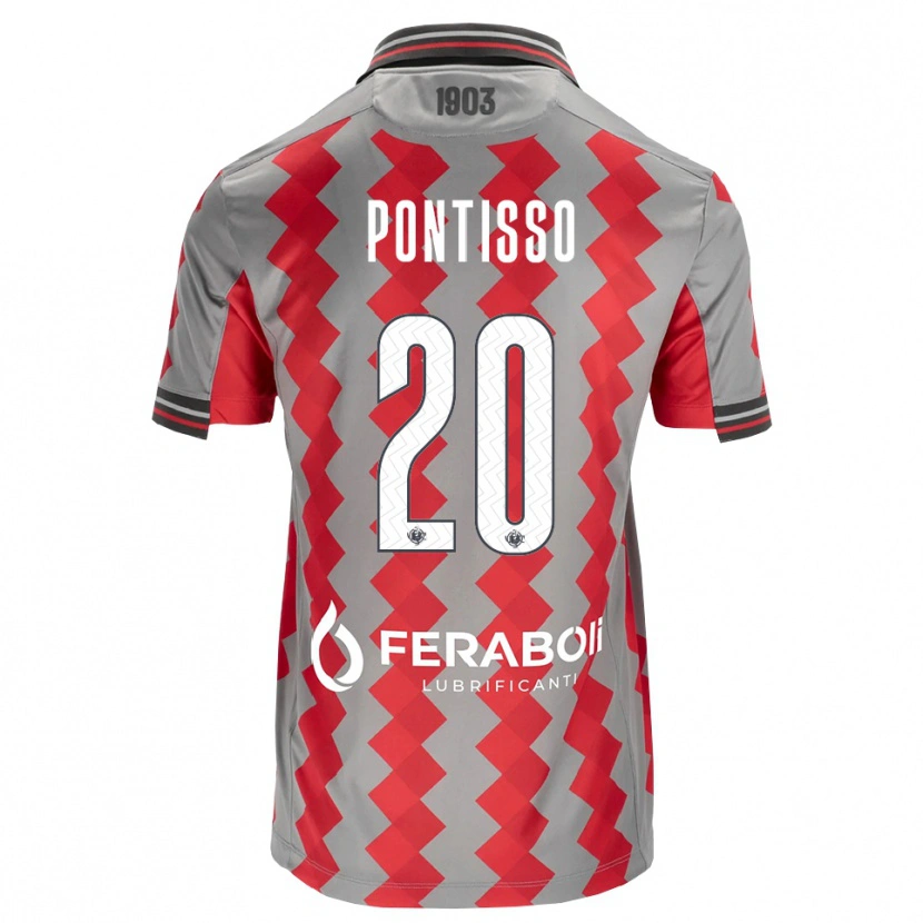 Danxen Pánské Simone Pontisso #20 Šedá Červená Bílá Domů Hráčské Dresy 2026/27 Dres