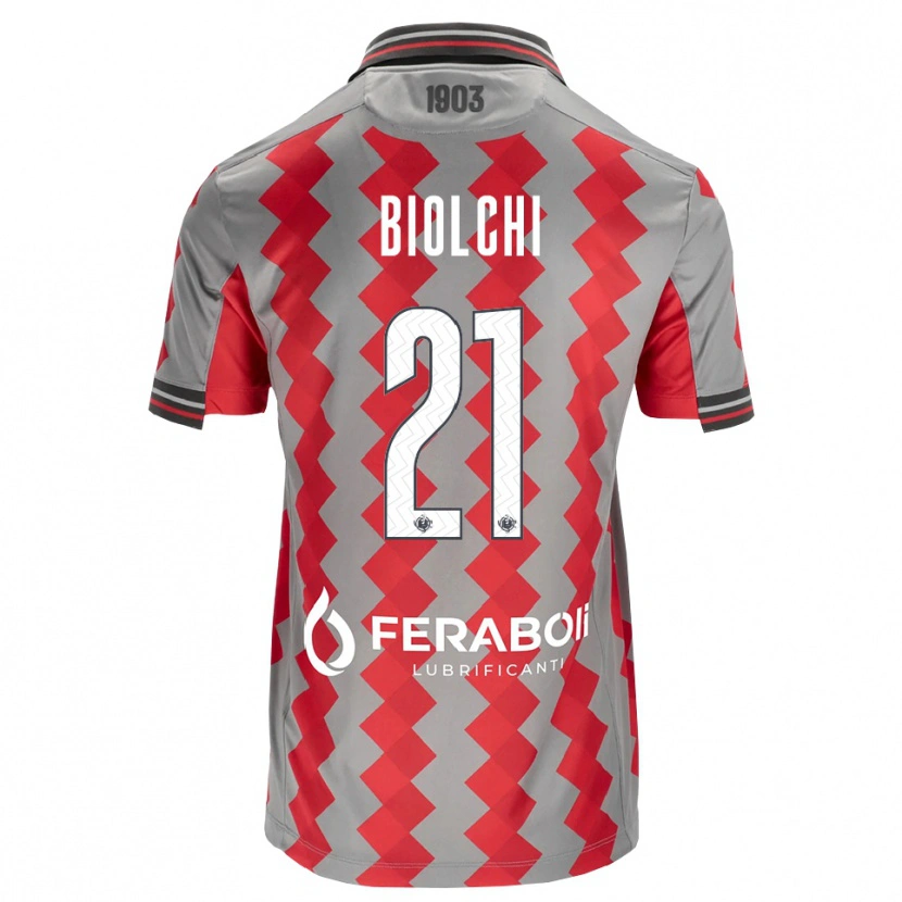 Danxen Pánské Pietro Biolchi #21 Šedá Červená Bílá Domů Hráčské Dresy 2026/27 Dres