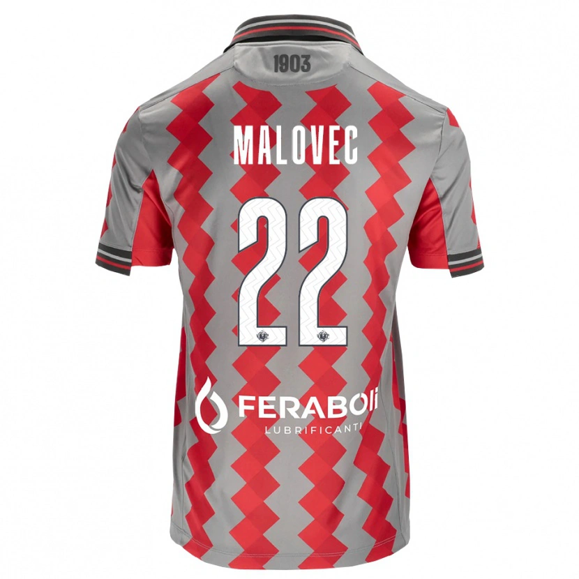 Danxen Pánské Adrian Malovec #22 Šedá Červená Bílá Domů Hráčské Dresy 2026/27 Dres