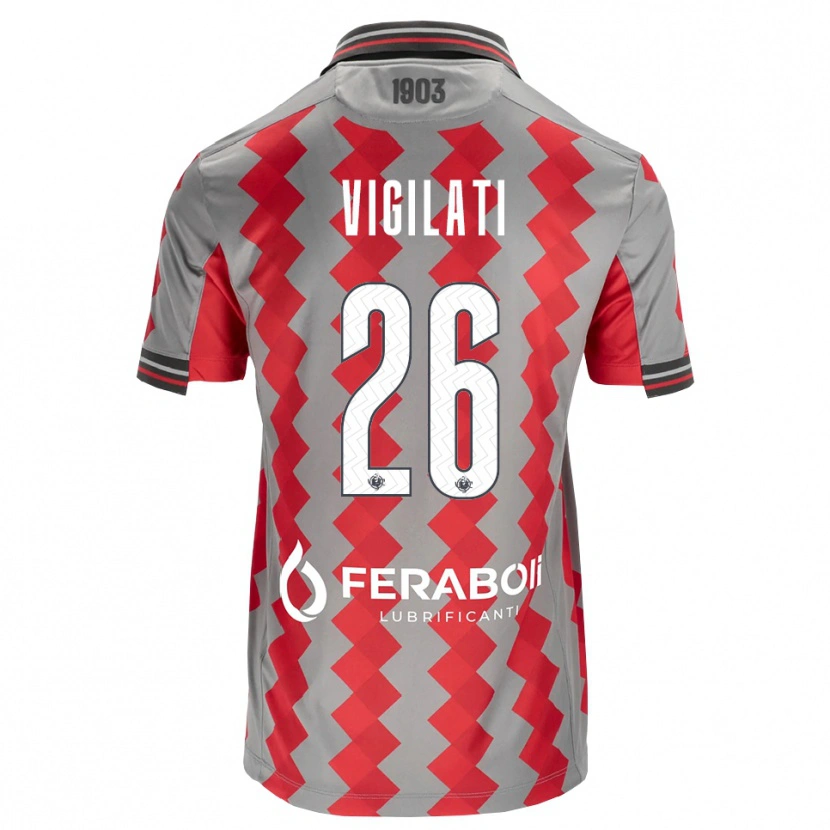 Danxen Pánské Tommaso Vigilati #26 Šedá Červená Bílá Domů Hráčské Dresy 2026/27 Dres