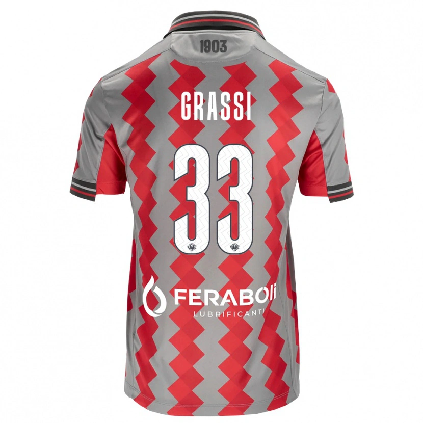 Danxen Pánské Alberto Grassi #33 Šedá Červená Bílá Domů Hráčské Dresy 2026/27 Dres