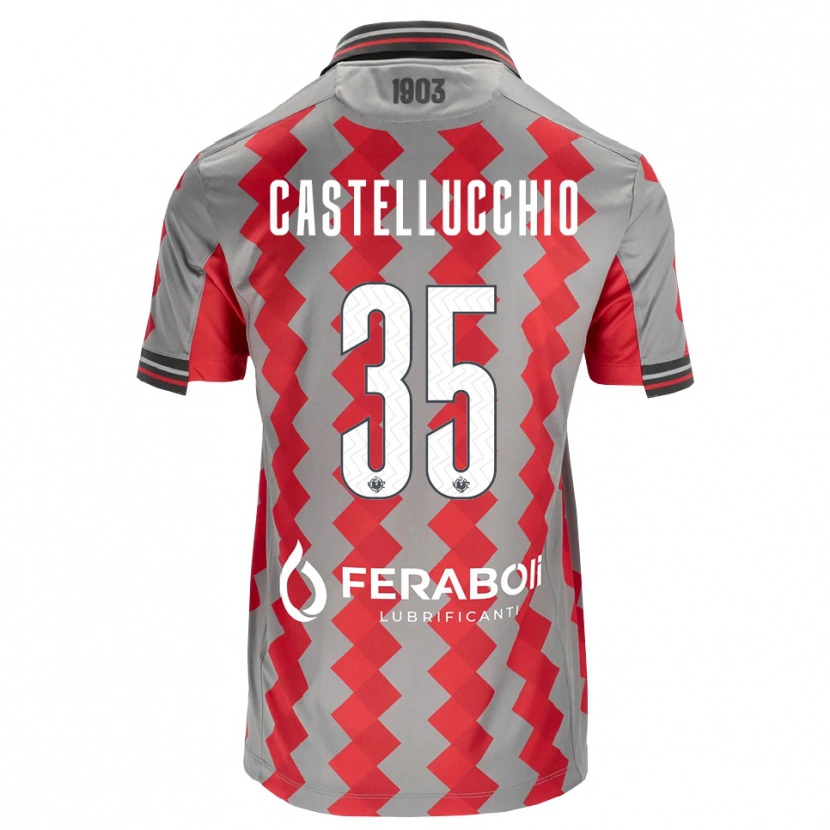 Danxen Pánské Gabriele Castellucchio #35 Šedá Červená Bílá Domů Hráčské Dresy 2026/27 Dres