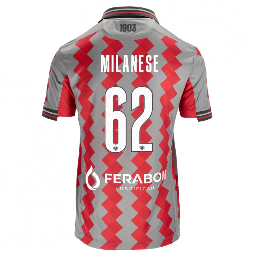 Danxen Pánské Tommaso Milanese #62 Šedá Červená Bílá Domů Hráčské Dresy 2026/27 Dres