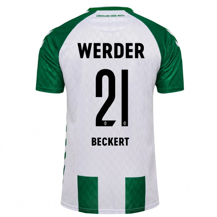 Danxen Pánské Jonathan Beckert #21 Zelená Bílá Domů Hráčské Dresy 2026/27 Dres