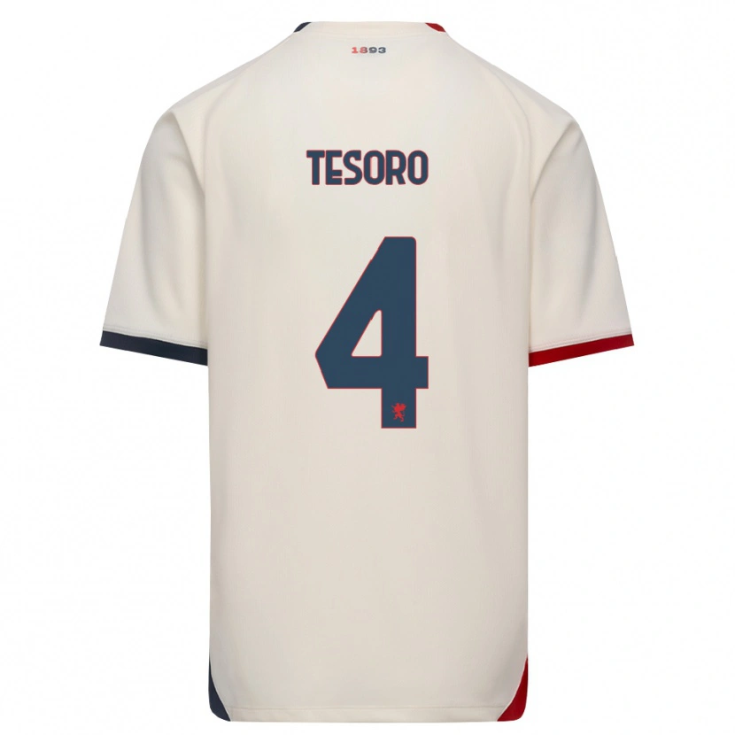 Danxen Pánské Cristian Tesoro #4 Bílá Červená Daleko Hráčské Dresy 2026/27 Dres