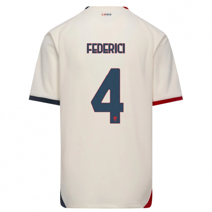 Danxen Pánské Matteo Federici #4 Bílá Červená Daleko Hráčské Dresy 2026/27 Dres