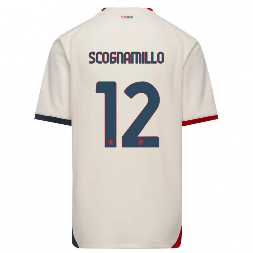 Danxen Pánské Andrea Scognamillo #12 Bílá Červená Daleko Hráčské Dresy 2026/27 Dres