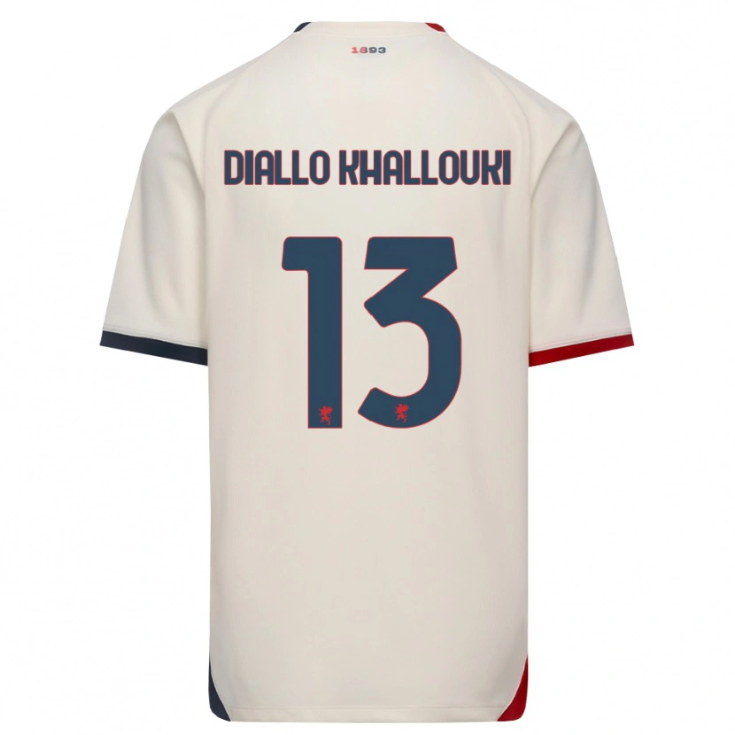 Danxen Pánské Siaka Diallo Khallouki #13 Bílá Červená Daleko Hráčské Dresy 2026/27 Dres