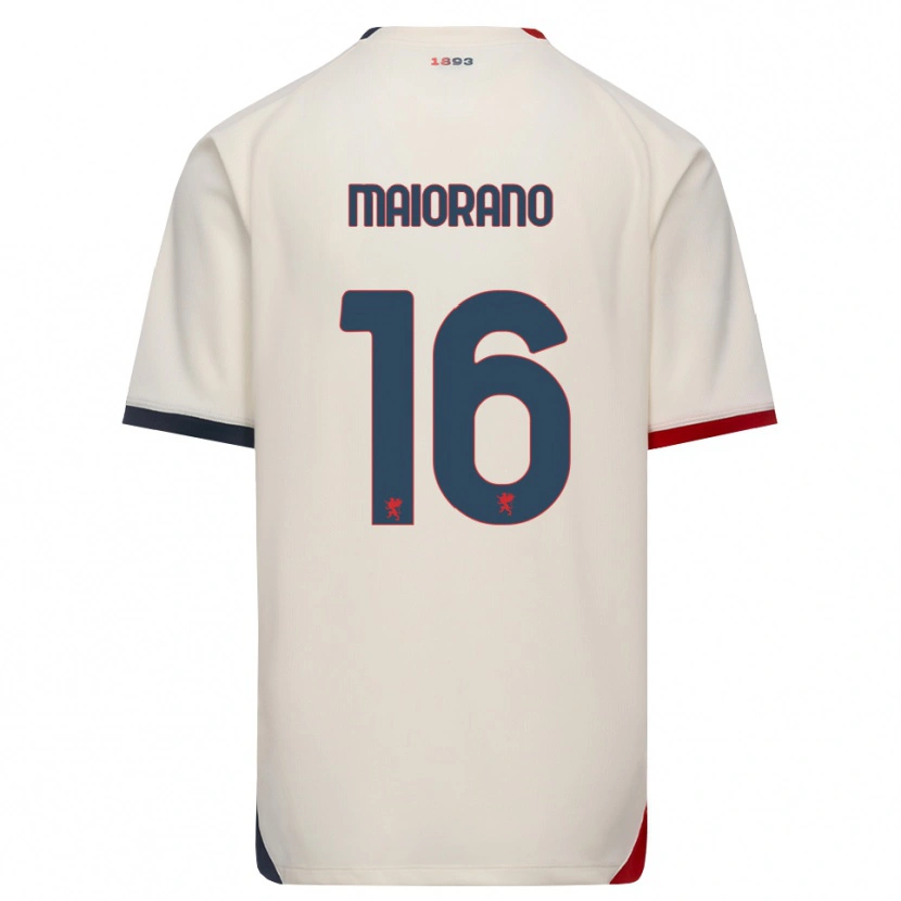 Danxen Pánské Francesco Maiorano #16 Bílá Červená Daleko Hráčské Dresy 2026/27 Dres