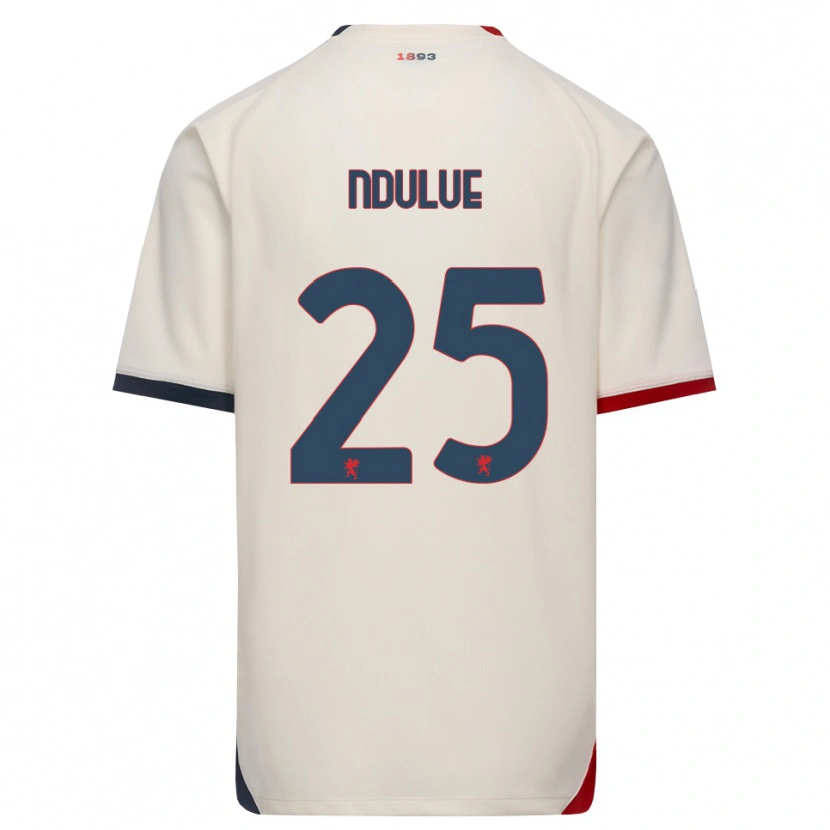 Danxen Pánské Daniel Ndulue #25 Bílá Červená Daleko Hráčské Dresy 2026/27 Dres