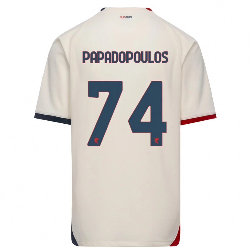 Danxen Pánské Christos Papadopoulos #74 Bílá Červená Daleko Hráčské Dresy 2026/27 Dres