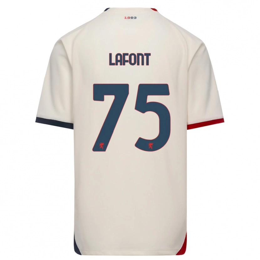 Danxen Pánské Gaël Lafont #75 Bílá Červená Daleko Hráčské Dresy 2026/27 Dres