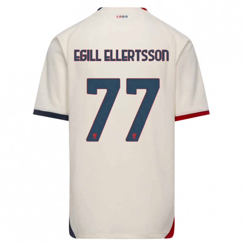 Danxen Pánské Mikael Egill Ellertsson #77 Bílá Červená Daleko Hráčské Dresy 2026/27 Dres