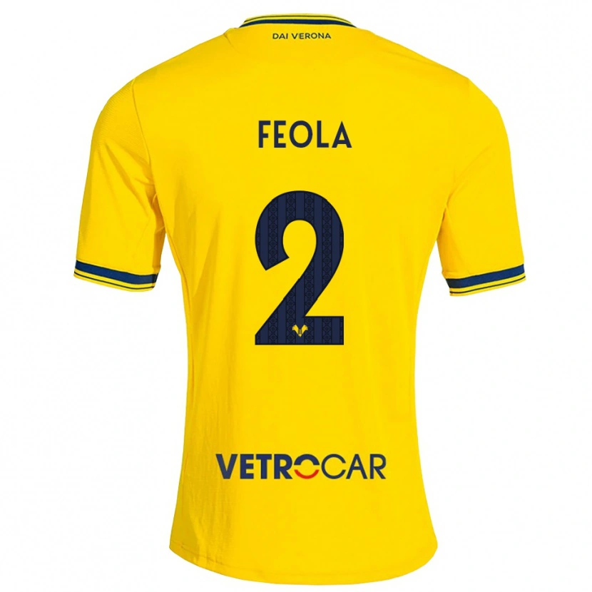 Danxen Pánské William Feola #2 Žlutá Červená Daleko Hráčské Dresy 2026/27 Dres