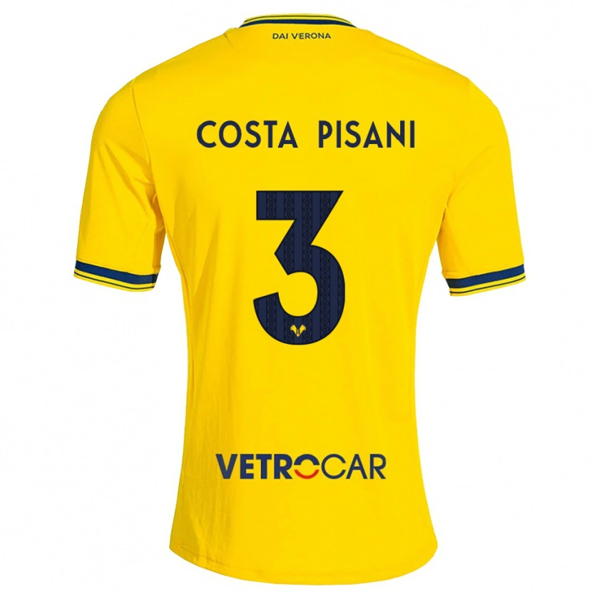 Danxen Pánské Davide Costa Pisani #3 Žlutá Červená Daleko Hráčské Dresy 2026/27 Dres