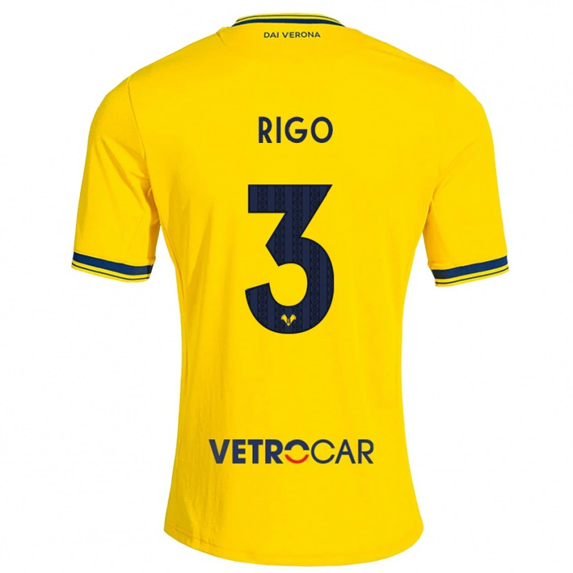 Danxen Pánské Mattia Rigo #3 Žlutá Červená Daleko Hráčské Dresy 2026/27 Dres