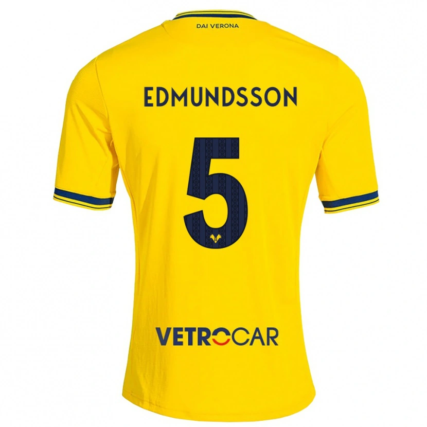 Danxen Pánské Andrias Edmundsson #5 Žlutá Červená Daleko Hráčské Dresy 2026/27 Dres