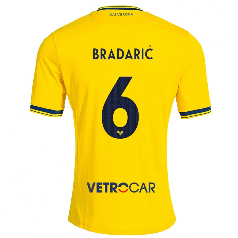 Danxen Pánské Domagoj Bradarić #6 Žlutá Červená Daleko Hráčské Dresy 2026/27 Dres
